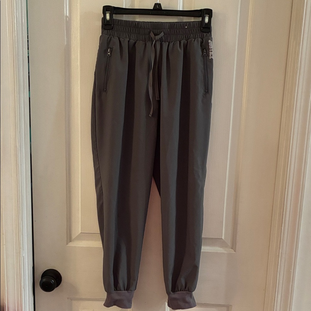 Justice Charcoal Joggers with Zipper Pockets